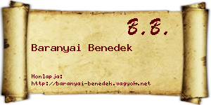Baranyai Benedek névjegykártya