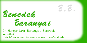 benedek baranyai business card